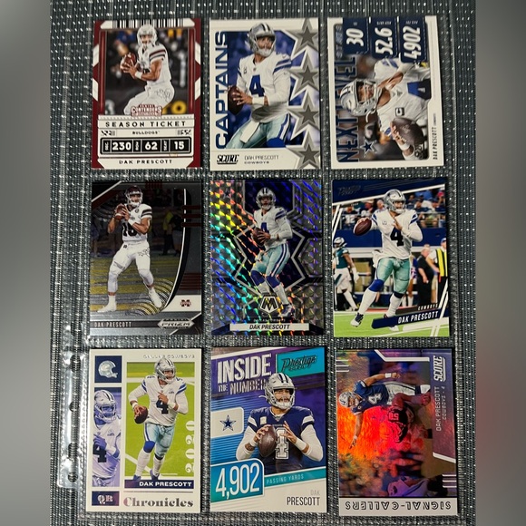 🏈 Dak Prescott Dallas Cowboys NFLFootball Sports Trading Cards Qty…